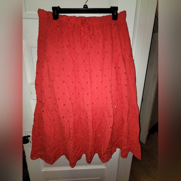 Orange Eyelet Skirt - Picture 1 of 3